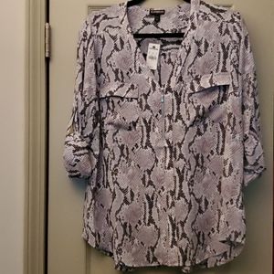 Snakeskin print 3/4 sleeve blouse